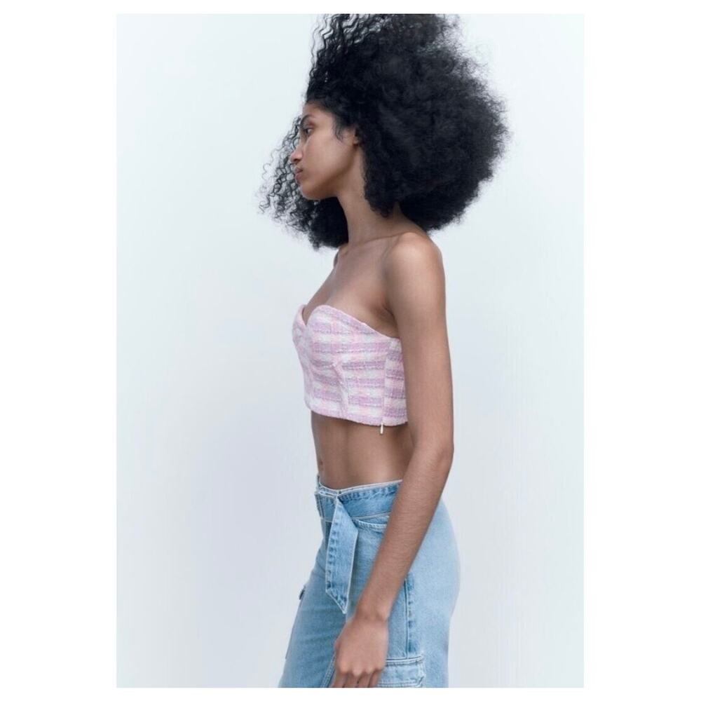 New Zara Tweed Cropped Top‎ - Picture 2 of 7